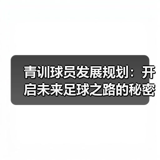 青训球员发展规划:开启未来足球之路的秘密武器-图3 青训球员发展规划:开启未来足球之路的秘密武器-图3